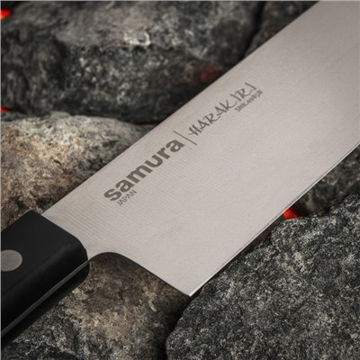 Нож кухонный Samura HARAKIRI, шеф, лезвие 20,8 см, чёрная рукоять