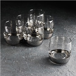 Набор стаканов для виски «Поло», 310 мл, 6 шт, цвет напыления серебряный