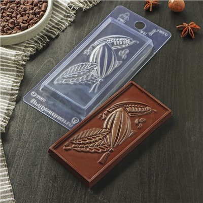 Форма для шоколада и конфет «Какао», 7×15×1 см, цвет прозрачный