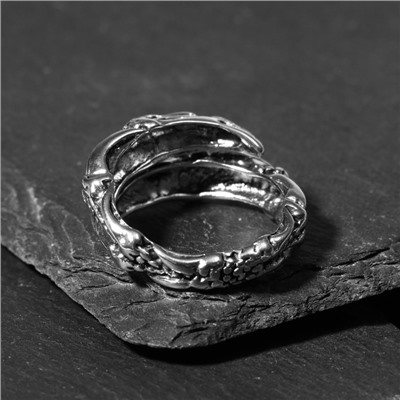 Кольцо "Перстень" дракон в спячке, цвет чернёное серебро, безразмерное