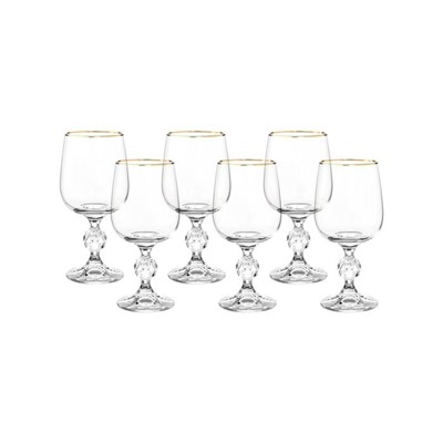 Набор бокалов для красного вина Sterna, декор «Отводка золото», 230 мл x 6 шт.