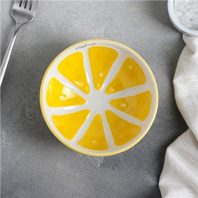 Миска керамическая «Лимон», 250 мл, d=12,5 см, цвет жёлтый