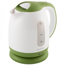Чайник пластиковый электрический 1,7 л 2,2 кВт бело-зеленый E-293 Energy (1/12)