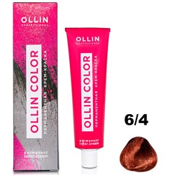 Перманентная крем-краска для волос  COLOR 6/4 Ollin 100 мл
