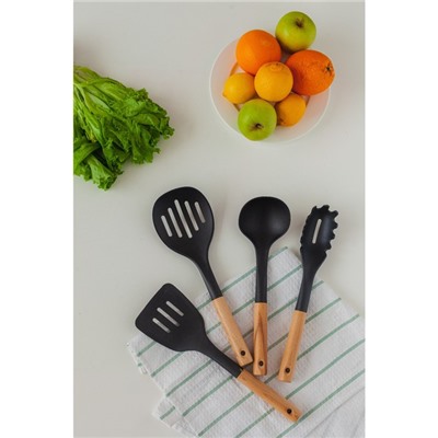 Набор кухонных принадлежностей Доляна «Лиам», 7 предметов, 33×12,5×12,5 см, цвет чёрный