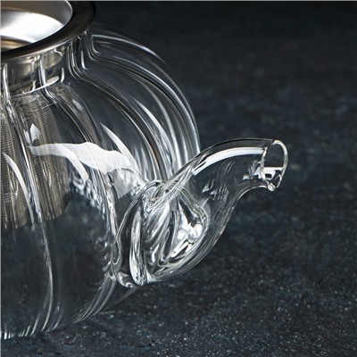 Чайник стеклянный заварочный с металлическим ситом «Джеки», 700 мл, 21×13,5×11 см