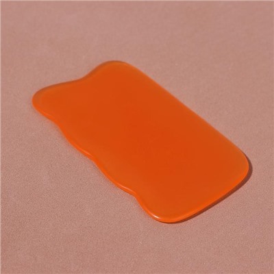 Массажёр гуаша «Волна», 9,5 × 5,5 см, цвет оранжевый