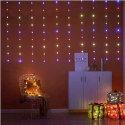 Акция! Гирлянда светодиодная  3*1 м 100 Led 8 режимов IP40 занавес мультицв ЖемчужСерпантин (1/15)