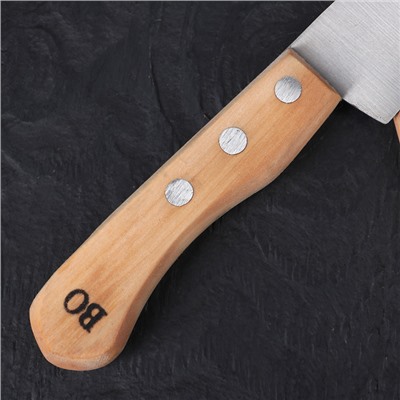 Нож кухонный универсальный «Поварская тройка», лезвие 18 см, с деревянной ручкой