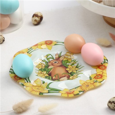 Подставка для яиц 8 ячеек "Кролик в цветах" 22см