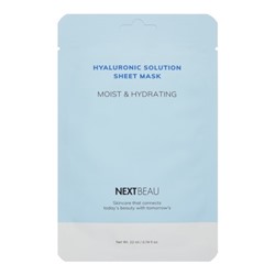 NEXTBEAU Hyaluronic Solution Sheet Mask Moist & Hydrating Увлажняющая тканевая маска с гиалуроновой кислотой 22мл