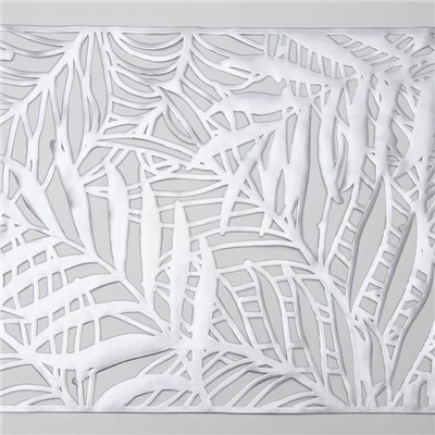 Дорожка на стол «Листья», 33×150 см, цвет серебряный