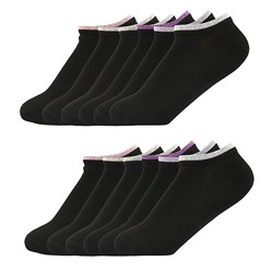Носки короткие женские черные 10пар, 36-41 рр
