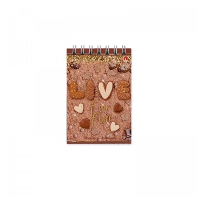 Блокнот А7, 40 листов на гребне Sweet llife, обложка мелованный картон, МИКС