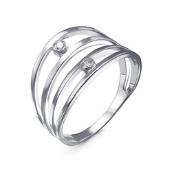Серебряное кольцо с бесцветными фианитами - 1265