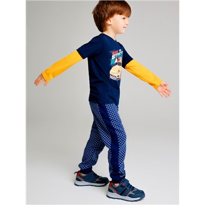 Фуфайка трикотажная для мальчиков (футболка с длинными рукавами)