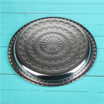 Поднос из нержавеющей стали «Смеяна», 30×2,5 см, цвет серебряный