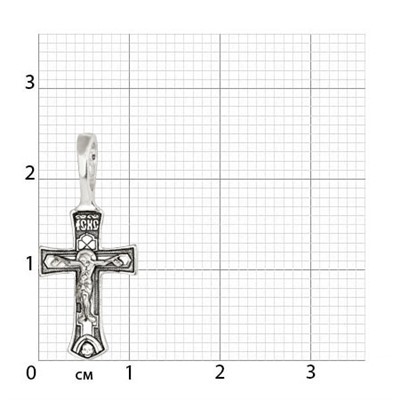 Крест из серебра частичное чернение литье