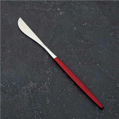 Нож столовый из нержавеющей стали Magistro «Блинк», 22 см, на подвесе, красная ручка, цвет металла серебряный