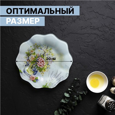 Тарелка стеклянная Доляна «Весенний роман», d=20 см