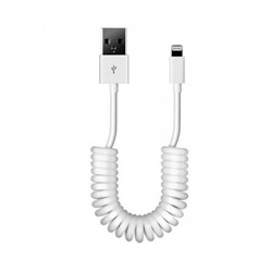 Кабель USB - 8pin для Apple спиральный длина1 м белый Smartbuy (1/60)