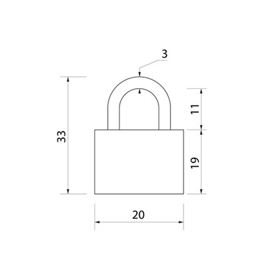 Замок навесной, 20х35 мм, МИКС