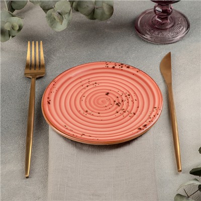 Тарелка фарфоровая пирожковая «Латерит», d=15 см, цвет оранжевый