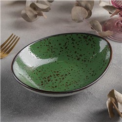 Салатник керамический «Созвездие», 19×14 см, цвет зелёный