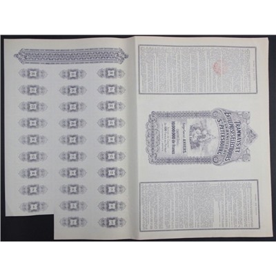 Акция на капитал на 100 франков 1912 года, АО трамваи г. Санкт-Петербурга