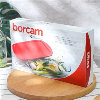 Форма для запекания и выпечки из жаропрочного стекла Borcam, 1,95 л, с крышкой