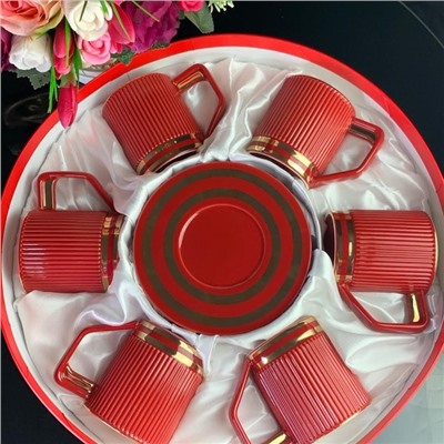 Чайный набор Lenardi, 12 предметов, 240 мл, цвет красный