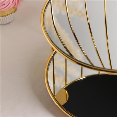 Подставка для десертов «Клетка», 26×26×36 см, цвет металла золотой