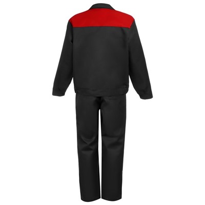 Костюм № 106, куртка + полукомбинезон, ткань полиэфирнохлопковая, р. 48-50, рост 182-188, цвет серый/красный