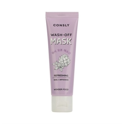 Consly Wonder Food Basil and Artichoke Refreshing Wash-off Mask Освежающая очищающая глиняная маска с экстрактами базилика и артишока для сужения пор
