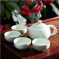 Набор для чайной церемонии керамический «Небо», 5 предметов: 4 пиалы 50 мл, чайник 200 мл