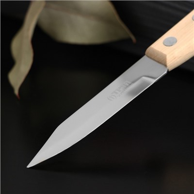 Нож кухонный «Ретро», для овощей, лезвие 8 см, с деревянной ручкой, цвет МИКС
