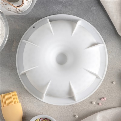 Форма для муссовых десертов и выпечки Доляна «Снежная гора», 18,8×5,5 см, силикон, цвет белый