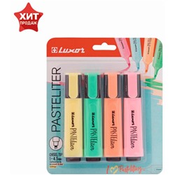 Набор маркеров-текстовыделителей 4 цвета, 1-5 мм, Luxor Pasteliter