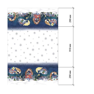 Скатерть "Этель" Christmas night 149х180см с ГМВО, 100% хлопок, 190г/м2