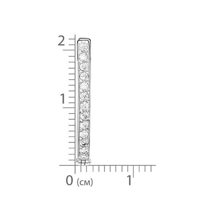 Серебряные серьги 925 пробы с бесцветными фианитами - 676