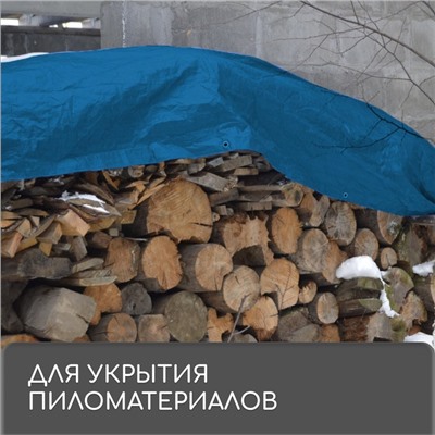 Тент защитный, 8 × 6 м, плотность 60 г/м², люверсы шаг 1 м, тарпаулин, УФ, синий