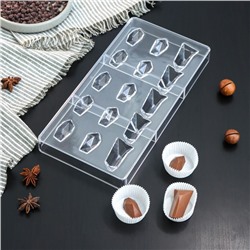 Форма для шоколада и конфет KONFINETTA «Драгоценные камни», 33×16,2 см, 16 ячеек, ячейка 2,5×3 см, 2,5×4,5 см