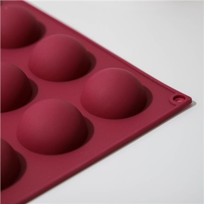 Форма силиконовая для выпечки Доляна «Шар», 29×17 см, 15 ячеек (d=4 см), цвет МИКС