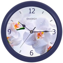 Часы пластиковые настенные кварц  25*3,8 см круг орхидея ЕС-110 Energy (1/20)