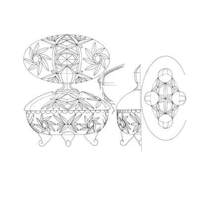 Доза на ножке с крышкой Pinwheel, 19 см