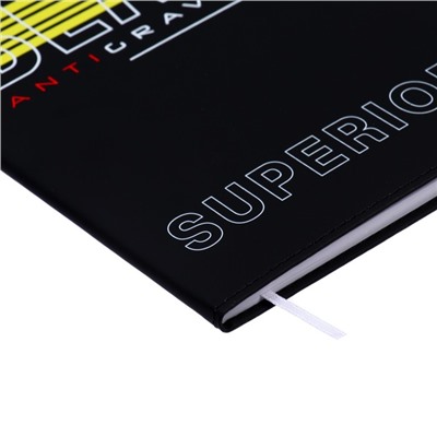 Дневник универсальный для 1-11 класса Super BLACK, интегральная обложка, искусственная кожа, шелкография, ляссе, 80 г/м2