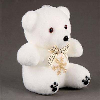 Игрушка из пенопласта «Медвежонок» со снежинкой, 13 см