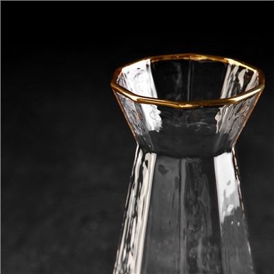 Набор питьевой из стекла «Иней. Золото», 5 предметов: графин 300 мл, стакан 70 мл, 4 шт