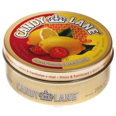 Фруктовые леденцы Мед-лимон и малина Candy Lane 200гр