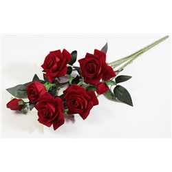 Ветка розы "Авеста алая" 4 цветка 4 бутона